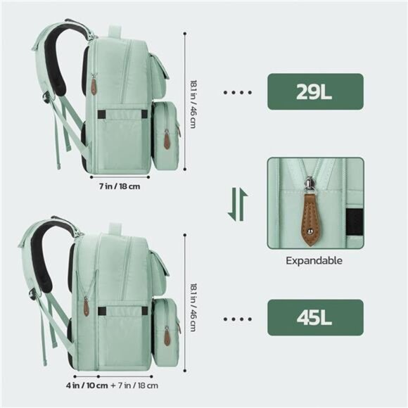 Diaper Bag Backpack,29L-45L Expandable Large Baby Bag for 2 Kids/Twins Nappy Bag